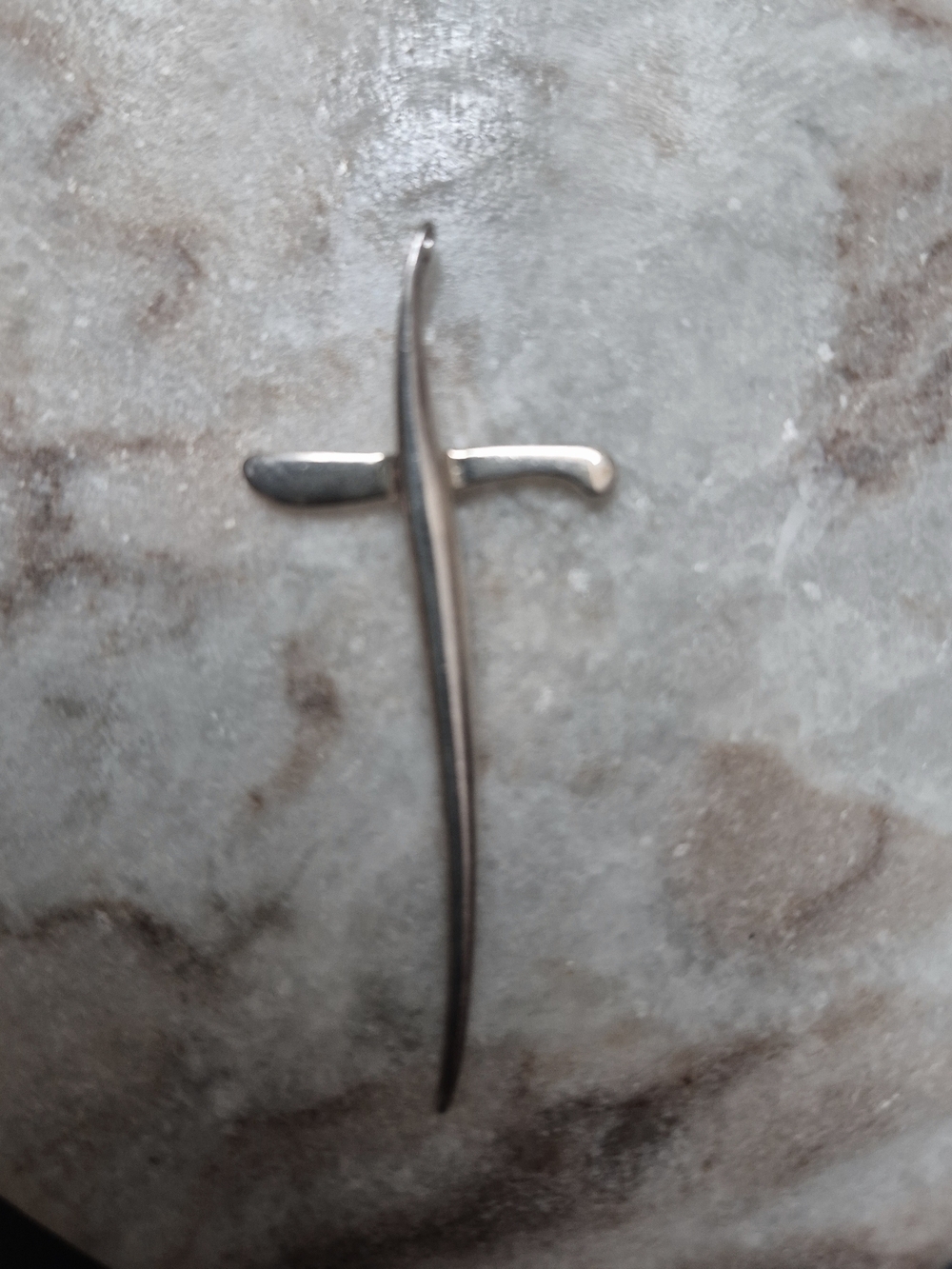 Silver-Tone Gender-Neutral Cross Pendant Necklace